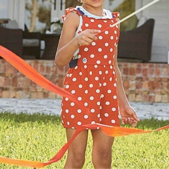 Matilda Jane Magical Day Red Polka Dot Romper Shortalls Overalls Size 2T - Picture 2 of 11